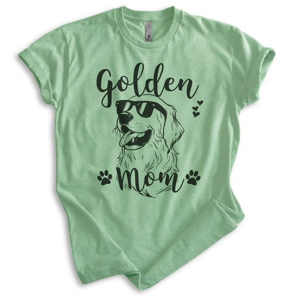 Golden Mom T-shirt, Unisex Women's Shirt, Golden Retriever Owner, Best Dog Mom Gift, Heather Apple Green, Medium