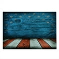 thumbnail image 2 of Prehistoric Country Cutting Board, Rustic Empty Wooden Pattern Interior American Flag Design, Decorative Tempered Glass Cutting and Serving Board, Large Size, Pale Grey Blue Orange, by Ambesonne, 2 of 5