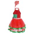 thumbnail image 2 of YiZYiF Girls Sparkly Dance Figure Ice Skating Dress Ballet Tutu Christmas Party Performance Costume Red 14, 2 of 7