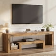thumbnail image 5 of Finmind 63 Inch TV Stand for 55/60/65 Inch TVs, 63 Inch Farmhouse Entertainment Center with Open Storage Shelves, Television Console Table for Living Room, Bedroom, Rustic Brown, 5 of 6
