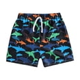 thumbnail image 3 of Kids Boys Shark Print Swim Trunks UPF 50+ Quick Dry Multicolor Bathing Suit with Elastic Drawstring 6M-3T,Size 3 T, 3 of 9