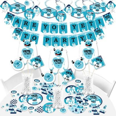 Yeti To Party Abominable Snowman Party Or Birthday Party Supplies Banner Decoration Kit Fundle Bundle Walmart Com
