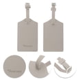 thumbnail image 3 of Unique Bargains 1 Pc Solid Color Luggage Tag for Travel PU Gray, 3 of 5