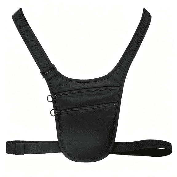 GASTROPOD Money Belt for Travel Anti-Theft Crossbody Passport Holder for Women Men Hidden Slim Neck Wallet under Clothes Discreet Fit Card Wallet (Black)