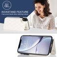 thumbnail image 5 of Case Compatible with iPhone XR, Stylish Card Slots Kickstand PU Leather Back Case Magnetic Closure RFID Blocking Drop Protective Shockproof Cover for iPhone XR, White, 5 of 8