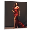 thumbnail image 2 of Designart "Fashion vision of Red Woman Alure I In Red"Woman Fashion Photography Metal Wall Art Red Modern Living Room Wall Art, 2 of 6