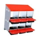 thumbnail image 4 of Cajas nido para gallinas, accesorios metálicos para gallineros, 6 compartimentos para aves Rojo, 4 of 8