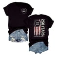 thumbnail image 6 of ibiyuan Usa 250th Anniversary Shirt Women T Shirts Oversized Round Neck 250 Anniversary Usa Flag Short Sleeve Tshirts Independence Day Women Shirts Womens Tops, 6 of 6