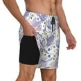 thumbnail image 3 of Haiem Lavender Flowers Mens Swim Trunks with Compression Liner 2 in 1 Swimming Shorts Stretch Swimwear Quick Dry,Board Shorts-Large, 3 of 9