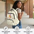 thumbnail image 4 of Chririnla Cute Bee Daisy Print Breathable Casual Daypack 17 Inch, Water Repellent Lightweight Multi Pockets Polyester Bookbag for Middle School, 4 of 10