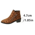 thumbnail image 4 of Women's Low Heels Ankle Boots Fashion Leopard Print Round Toe Flat Sole Ankle Zipper Boot Comfortable Casual Shoe Women Low-Heels Non-Slip Ankle Shoes, 4 of 8