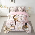 thumbnail image 2 of Erosebridal Ballet Princess Bedding Twin Size, Fashion Perfume Bed Set, Melody Music Reversible Bedding Sets Twin Size, Ultra Soft Bedroom Decorative, 7pcs, 2 of 6