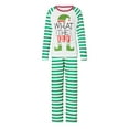 thumbnail image 2 of Elippeo Christmas Pajamas for Family Long Sleeve Elf Letter Print Tops + Striped Pants Set Sleepwear, 2 of 10