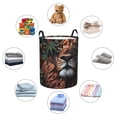 thumbnail image 4 of Fuzoiu Lion Forest Crown Print Circular Hamper,Laundry Basket with Handle,Collapsible Laundry,Dirty Clothes Storage Basket,for Bedroom Bathroom Dorm Living Room-Small, 4 of 6