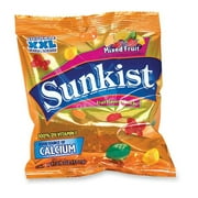 Sunkist Bite Size Fruit Snacks, Single-Serve Pouch, 3.8oz, 15/Box