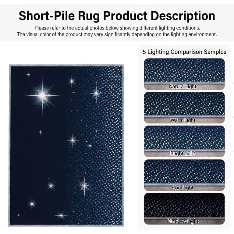 Blue Area Rug With Patterns Navy Blue Night Sky Galaxy Dots Pattern Washable Area Rug,Scattered ...
