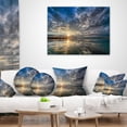 thumbnail image 3 of Designart Sunset with Dramatic Sky and Sea - Seashore Throw Pillow - 18x18, 3 of 4