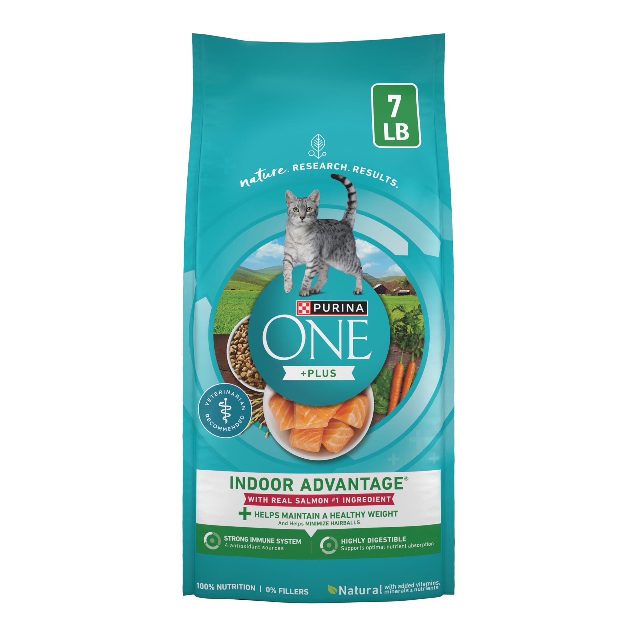 Purina One Plus Indoor Advantage Salmon Dry Cat Food, 7 lb