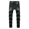 thumbnail image 3 of Jienlioq Mens Pants Clearance Men'S New Tight-Fitting Ripped Straight Hip-Hop Stretch Motorcycle Denim Trouser, 3 of 7