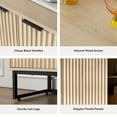 thumbnail image 7 of EYYTHUNG Fluted Storage Cabinet Set of 3, Sideboard Buffet Cabinet Modern Accent Cabinet with Adjustable Shelves, Credenza, Light Oak, 7 of 7