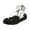 White, variant on Women's Platform Flip Flops Buckle Strappy Fashion Streetwear Sandals Comfortable Footbed Arch Support Casual Walking Shoes Silver Size 8