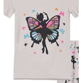 thumbnail image 6 of QEFJNO 3-9Y Toddler Girls 2-Piece Viscose Pajamas Set Rib Knit Tee and Shorts Kids Sleepwear Butterfly Summer Pjs Set, 6 of 7