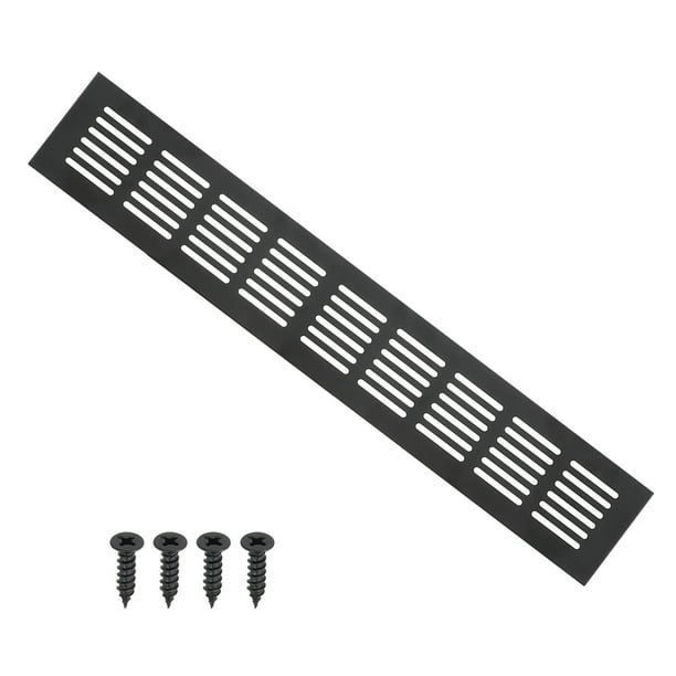 Cubierta de ventilación rectangular Uxcell de 16"x2.4" con rejilla y tornillos para gabinete en color negro