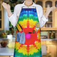 thumbnail image 6 of Colorful Rainbow Tie Dye Spiral Pattern Apron-Garden Aprons for Women with Pockets-Cotton Linen Waterproof Kitchen Cooking Gardening Aprons Adjustable for Kitchen,Cooking,BBQ and Salon 33x27 Inch, 6 of 7