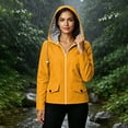 thumbnail image 3 of GERsome Womens Rain Jackets Lightweight Waterproof Full Zip Travel Hiking Hooded Jackets with Pocket Orange L, 3 of 8