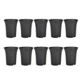 thumbnail image 1 of 10PcsBlack Round Flower Pots High Waist for Indoor and Outdoor Plants, 1 of 5