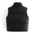 thumbnail image 3 of Womens Vests Cropped Fashion Solid Color Sleeveless Fall Winter Lightweight Jacket Cute Fall Outfits for Women Trendy Casual Puffy Comfortable Vests, 3 of 6