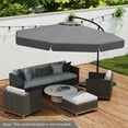 thumbnail image 2 of Costway 10 FT Offset Hanging Umbrella  Patio Cantilever Umbrella with Cover Gray, 2 of 10