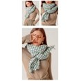 thumbnail image 3 of Houndstooth Scarf Women Winter Plaid Cashmere Scarf Green, 3 of 3