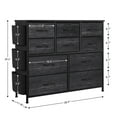 thumbnail image 2 of Homhougo Dresser for Bedroom with 10 Fabric Drawers, Chests of Drawers with Wood Top, Organizer Storage Cabinet with Side Pockets & Hooks for Entryway, Hallway, Closet, Nursery, Grey, 2 of 8