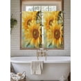 thumbnail image 7 of Tier Curtains 45 Inches Long, Sunflower Window Treatment Curtain Drapes, Yellow Spring Floral Botanical Window Half Privacy Curtains for Bedroom Bathroom, 42"x45", 2 Panels, 7 of 7