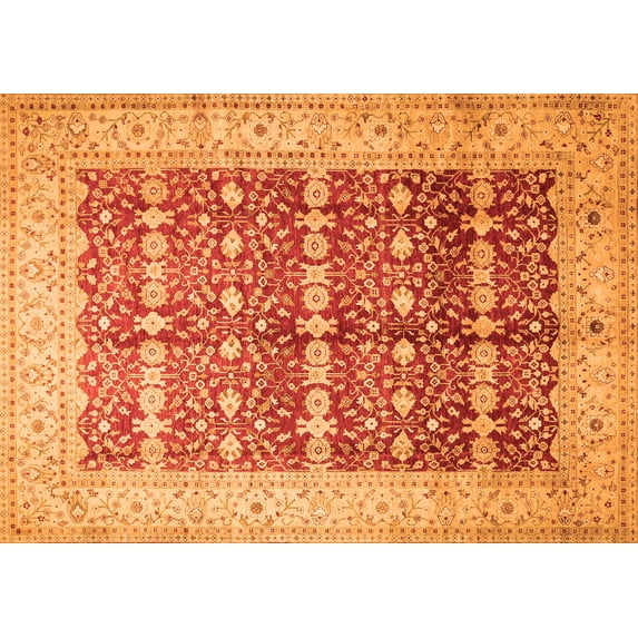 Ahgly Company Indoor Rectangle Oriental Orange Traditional Area Rugs, 8' x 10'