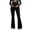 Black, variant on Maternity Leggings High Waisted Belly Support Band Flare Pants Prenatal Workout Comfort Trousers for Yoga and Active Wear