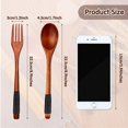thumbnail image 2 of Wooden Spoons Forks Set Japanese Style Wooden Utensils Set for Eating Wood Flatware Set Reusable Handmade Long Handle Spoons Forks for Eating, Stirring, 8.9 Inches (Black Cords,16 Pieces), 2 of 6