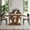 Walnut Brown, variant on MAYEERTY 47 Inch Farmhouse Dining Table, Rectangular Kitchen Dinner Table with Heavy Duty Triangular Pedestal Base for 4 to 6 People