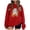 1-Red, variant on LYEAA Halloween Women's Sweatshirt Long Sleeve Crew Neck Regular Ribbed Cuff Oversized Casual Wear Ghost Holiday Clothes Black XL