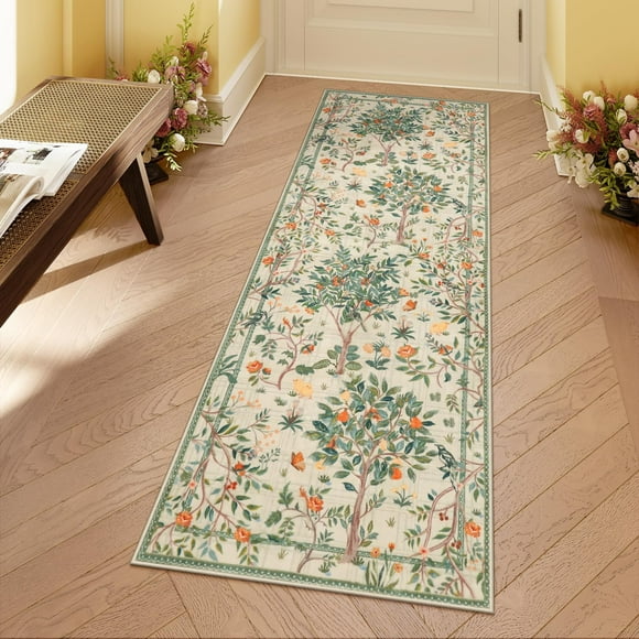 Alfombra Morebes Boho Floral 61 x 183 cm, antideslizante