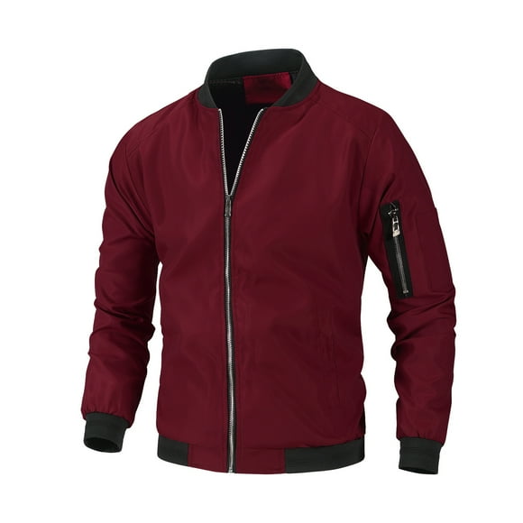 Gspmoly Mens Sweatshirt, Men'S Fashion Casual Baseball Uniform Stand Collar Jacket Solid Pocket Zipper Long Sleeve Jacket Coat Going Out Tops Summer Savings