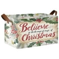 thumbnail image 2 of BZSMCE Collapsible Fabric Cube Storage Bins Red Merry Christmas Elegant Leaf Design Pattern Storage Box, 2 of 8