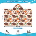 thumbnail image 2 of Fall Hedgehog Pumpkin Hooded Bath Towel，60"x35" for Ages 3 To 12 Kids, Quick Dry Lightweight Soft Microfiber Hood Beach Towel Cover Up for Kids, 2 of 7
