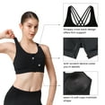 thumbnail image 6 of Yvette Women Strappy Zip Front Sports Bra High Impact Workout Bra for Running Spinning Dancing,Black,3XL+, 6 of 9