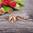 thumbnail image 3 of Art Deco 1.50 Carat Oval Cut Morganite Engagement Ring Wedding Set On 10k Rose Gold Shining Startling Ring Anniversary Gift, 3 of 5