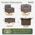 thumbnail image 6 of Aoxun 11 Piece Patio Furniture Set with 44” Fire Pit Table Wicker Rattan Outdoor Sectional Sofa Set with Coffee Table and 4” Thickened Cushions, Gray (Waterproof Cover Included), 6 of 8