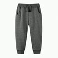 thumbnail image 5 of Ccpelsie Boys Pants Winter Thicken Warm Sherpa Lined Fleece Sweatpants Drawstring Elastic Waist Jogger Trousers(Dark Gray,4-5 Years), 5 of 5