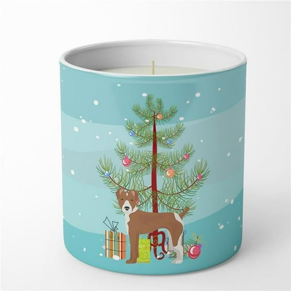 Carolines Treasures CK3482CDL 3.75 x 3.25 in. Unisex Rat Terrier Christmas Tree 10 oz Decorative Soy Candle