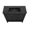 thumbnail image 4 of Château 36" Freestanding Bathroom Vanity in Black Oak with Black Sink Top, 4 of 5